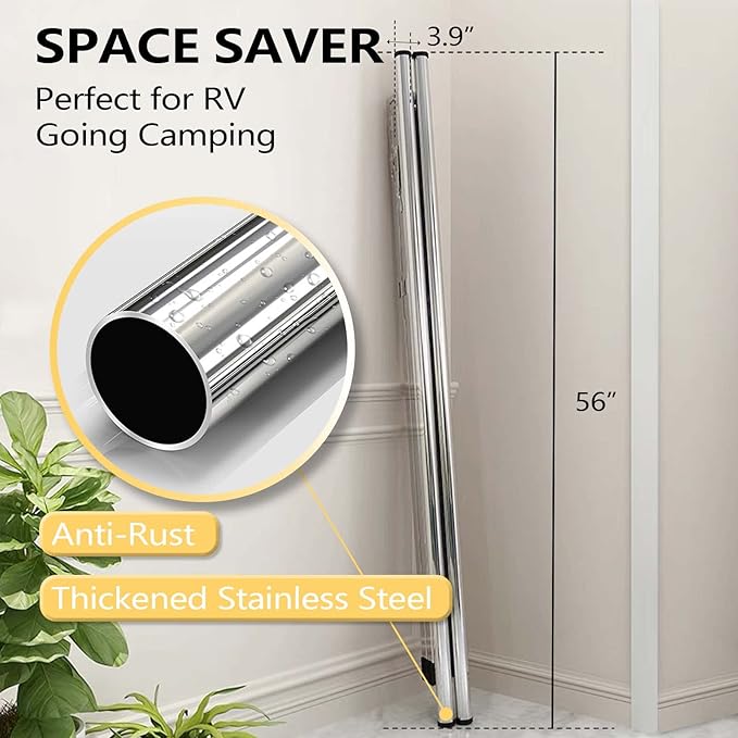URYAN 95 Inches Clothes Drying Rack, Heavy Duty Stainless Steel Laundry Drying - Image 4