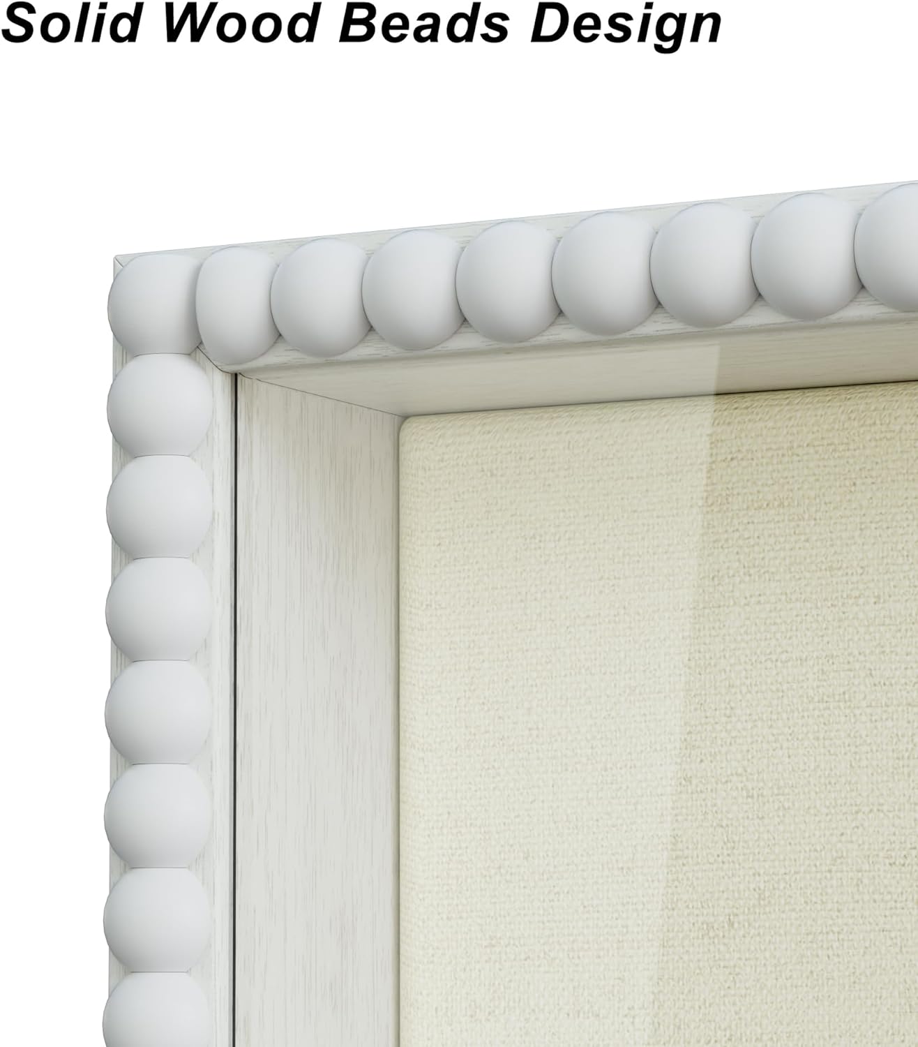 Love-KANKEI Deep Shadow Box Frame 11x14,Unique Solid Wood Beads Frame,White | Front-Opening Glass Door，Metal Latch-Lock,Assembly-Free,Tabletop & Wall-Mount,Memory Box,Gift,Display Photos,Awards,Medals
