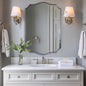 ANDY STAR Chrome Mirror 24x36, Polished Silver Bathroom Mirror, Modern Wavy by ANDYSTAR