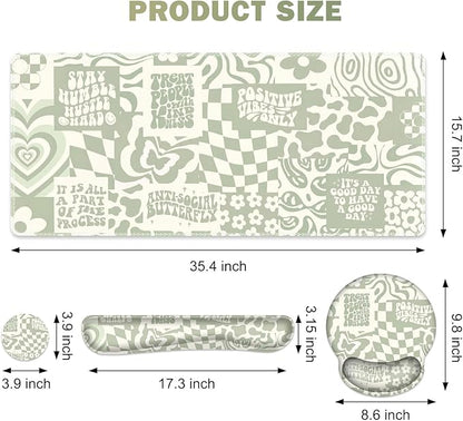 Large Desk Mat, Desk Pad Protector, XXL Mousepad + Keyboard Wrist Rest+Mouse - Image 2