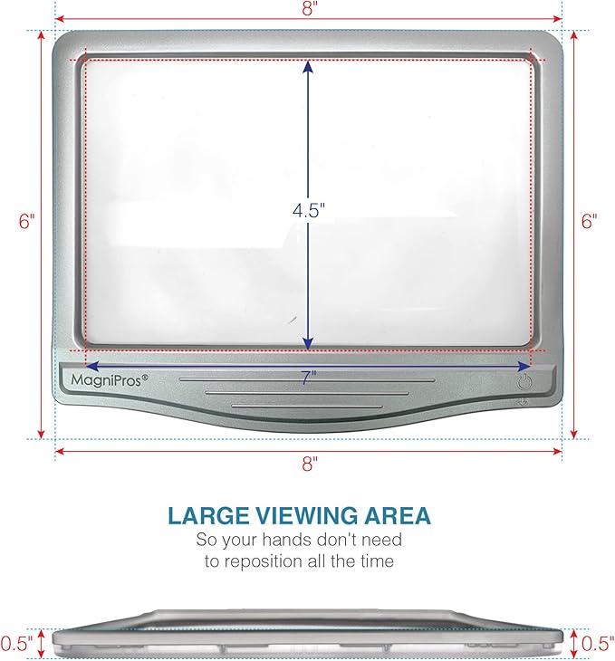 MAGNIPROS Patented 3X Large LED Page Magnifier - Image 8