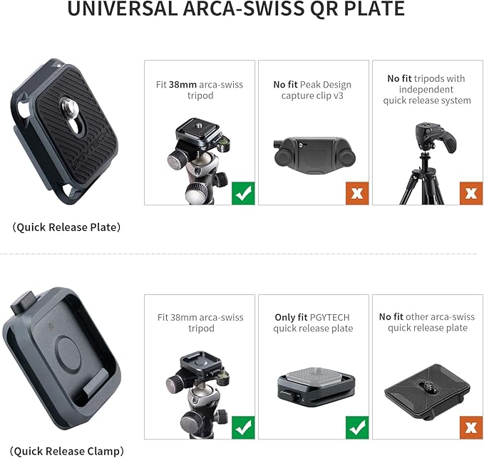 PGYTECH Quick Release Plate +Adapter w/Arcac-Swiss Interface Camera Quick - Image 2