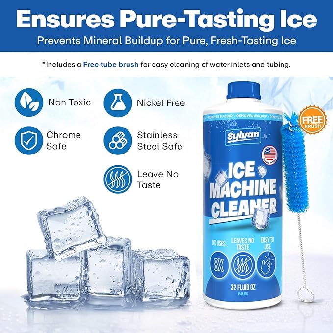 Sylvan Ice Machine Cleaner and Descaler | 32 oz | Free Cloth | Made in USA | - Image 2