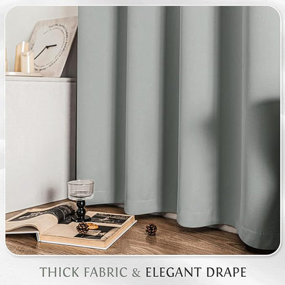 Beauoop Grey 100% Blackout Curtains 84 Inch Long 2 Panels - Image 6