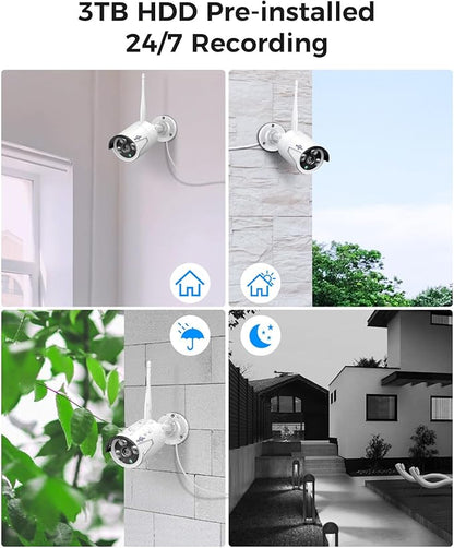 Hiseeu 100ft WiFi Pro Security Camera System, 16CH 4K NVR Kit, Wired Plug-in - Image 3