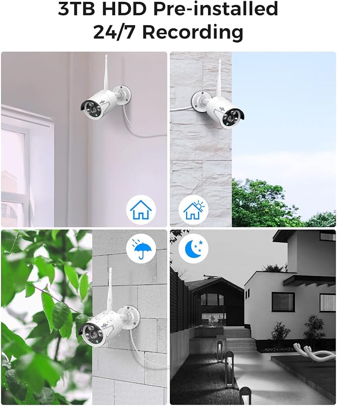 Hiseeu Home Security System, 2.4G/5G Wireless WiFi Pro, 4K NVR - Image 3