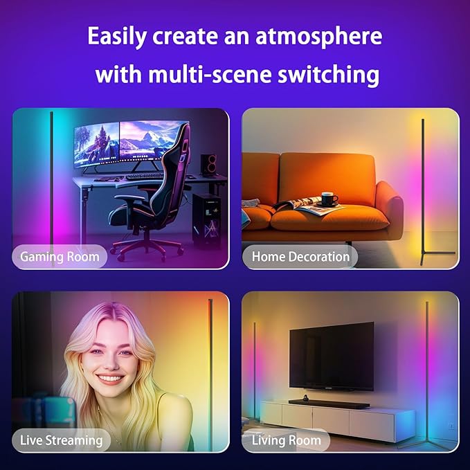 Tyute Corner Floor Lamp 2 Pack, LED Lamps - Image 9