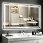 48 x 28'' LED Mirror for Bathroom Fogless Bathroom Mirror with LED Lights Stepless Dimmable 3 Colors Front and Backlit Lights Lighted Bathroom Mirror Wall Mounted Horizontal/Vertical