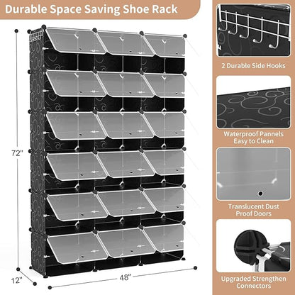 ROJASOP Portable Shoe Rack Organizer, 72 Pairs Covered Shoe Rack Shoe Organizer - Image 3