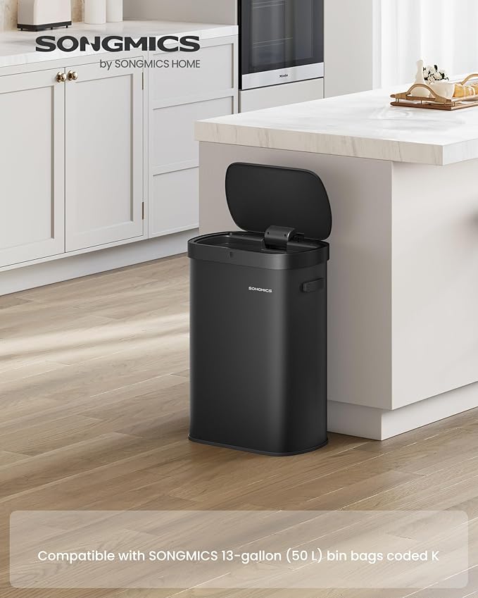 SONGMICS Motion Sensor Trash Can, 13-Gallon Automatic Garbage Can - Image 2