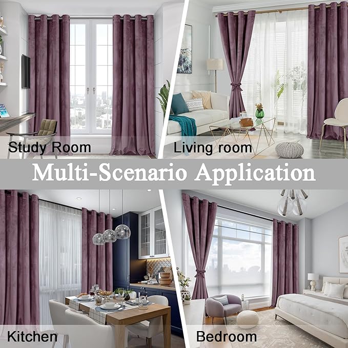 JIUZHEN Super Soft Velvet Curtains 120 inch, Thermal Insualted Smooth - Image 7
