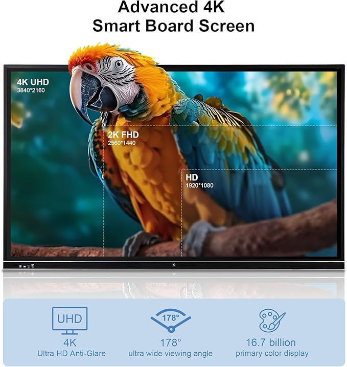 86″ Smart Board, 4K UHD Touchscreen Interactive Whiteboard - Image 6
