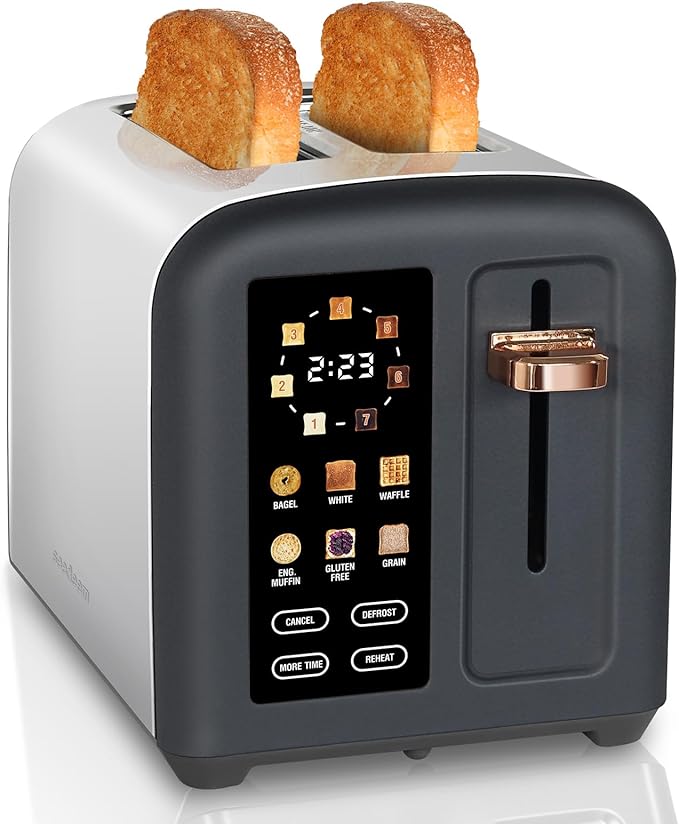 SEEDEEM Toaster 2 Slice, Full Touch Control Stainless Toaster, LCD Display by SEEDEEM
