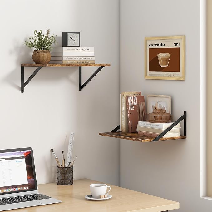 Deep Floating Shelves for Wall, 12 Inch Deep Floating Shelves Set of 2 - Image 2