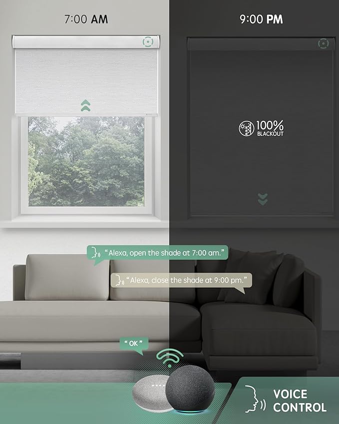 Yoolax Motorized Blinds with Remote, Electric Window Shades Compatible with - Image 3