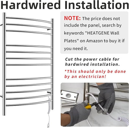 HEATGENE Towel Warmer Wall Mount Electric Plug-in/Hardwired Heated Towel Rack - Image 4