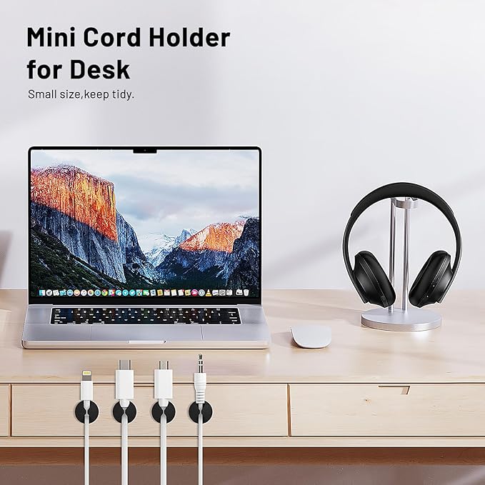 18 Pack Mini Cable Clips, Znben Cord Organizer Holder Adhesive Cord Management - Image 4