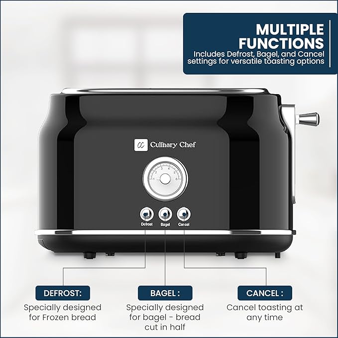 Frigidaire ETO102-WHITE, 2 Slice Toaster, Retro Style, Wide Slot - Image 4