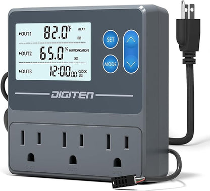 Digital Temperature Humidity Controller Pre-Wired Outlets by SENSTREE
