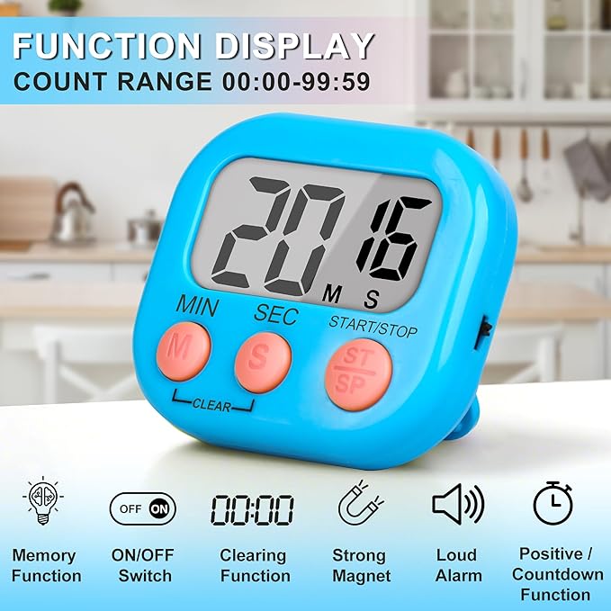ZILLEEN Classroom Timer for Kids Teachers 12 Pack Digital Timers - Image 2