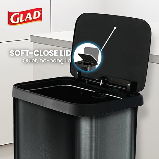Glad Stainless Steel Step Trash Can, Large Metal Kitchen Garbage Bin - Image 4
