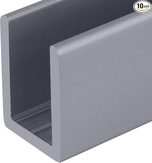 Brixwell SDCD38A-XCP10 Satin Anodized 3/8" Fixed Panel Shower Door Deep by Brixwell
