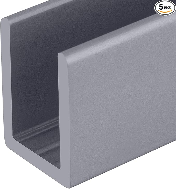 Brixwell SDCD38A-CCP36-XCP5 Satin Anodized 3/8" Fixed Panel Shower Door Deep by Brixwell