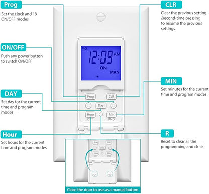 BN-LINK 7 Day Programmable in-Wall Timer Switch - Image 8