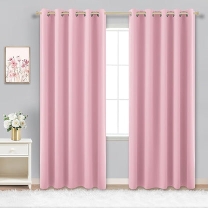 KOUFALL Light Pink Blackout Curtains 72 x 84 Inches Long by KOUFALL