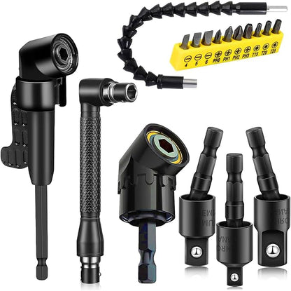 17 Pcs Flexible Drill Bit Extension 105 Degree Right Angle Drill Adapter by Fruholt