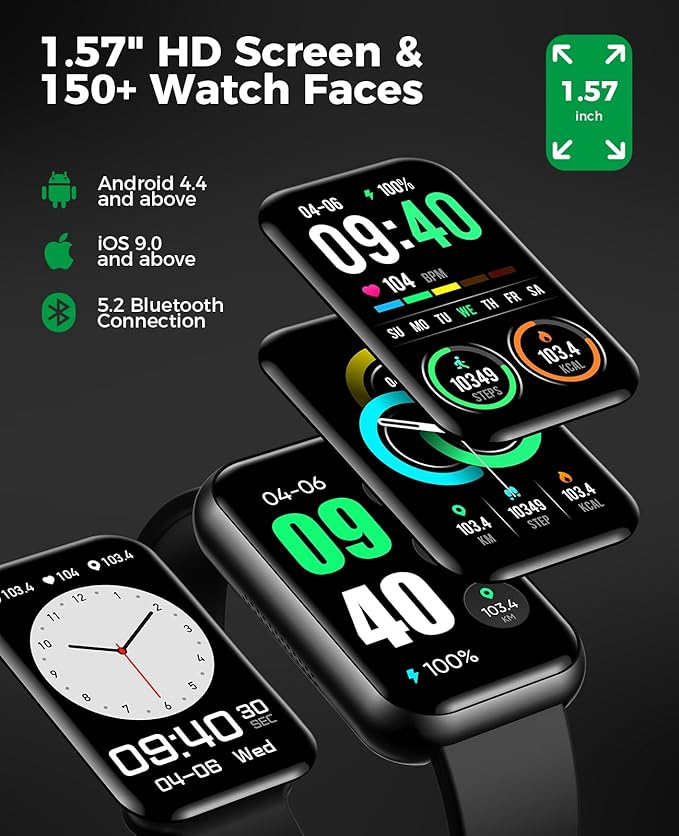Smart Watch Fitness Tracker, 24/7 Heart Rate Spo2 Blood Pressure Monitor Sleep - Image 6