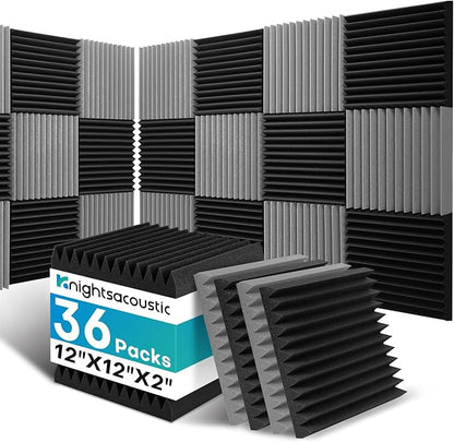 36 Pack Sound Proof Foam Panels by Knightsacoustic