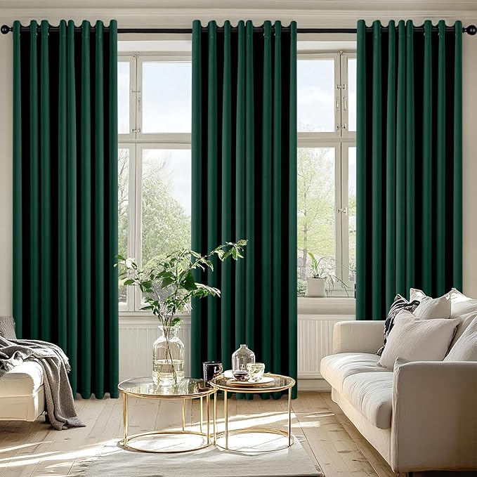 MIULEE Hunter Green Blackout Curtains - Image 6