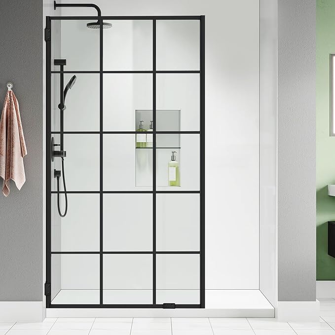 Bathroom Shower Door 37" W x 78.75" H, Frameless Fixed 3/8" Thick Clear by Danmeiwying