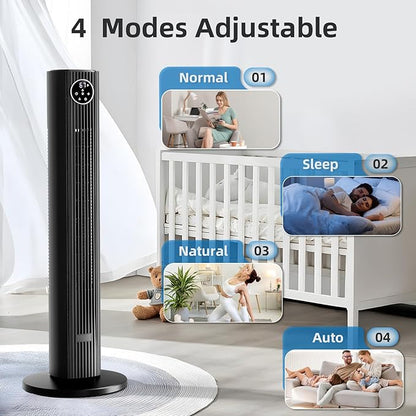 Antarctic Star Tower Fan Portable Floor Fans 85°Oscillating Fan Quiet Cooling - Image 4