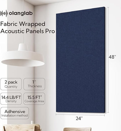 Olanglab Acoustic Panels 2 Pack, Fabric Wrapped Sound Proof Foam Panels - Image 2