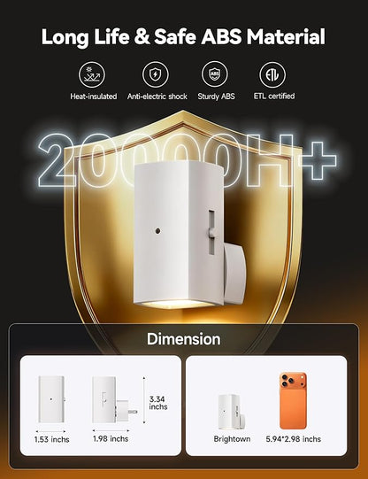 Brightown 2 Pack White Night Lights Plug into Wall, Modern Night Light - Image 7
