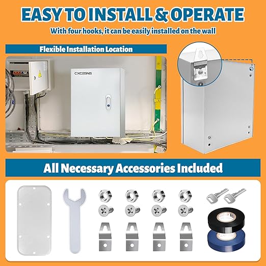Outdoor Electrical Box 24 x 16 x 12''D NEMA 4X Enclosure Steel Box, Waterproof - Image 4