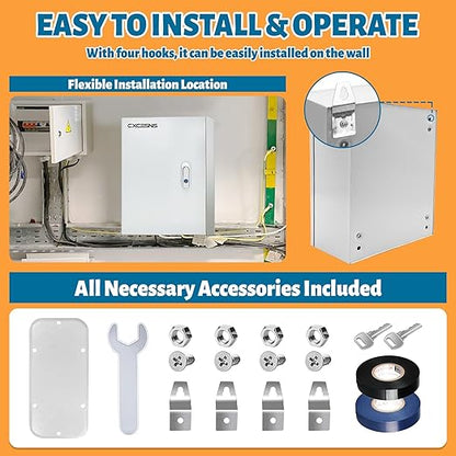 Outdoor Electrical Box 24 x 16 x 12''D NEMA 4X Enclosure Steel Box, Waterproof - Image 4