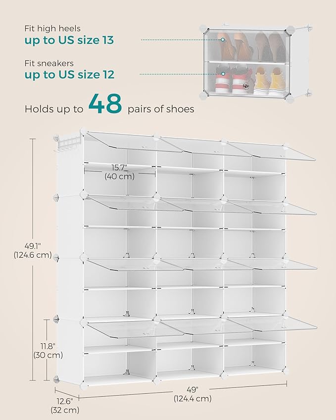 SONGMICS Shoe Rack Organizer, 12-Tier Shoe Storage Cabinet - Image 3