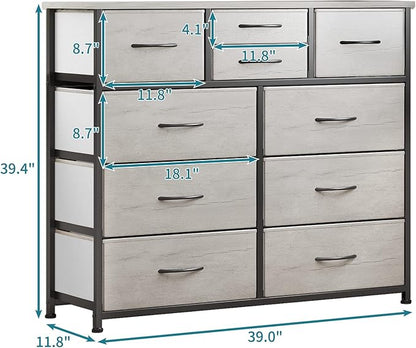 LUMTOK 10-Drawer Dresser, Fabric Storage Dresser Drawers - Image 3