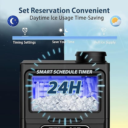 Commercial Ice Maker Machine 100 Lbs/24H, 36 Ice Cubes in 9-15 Mins, Dual Water - Image 4