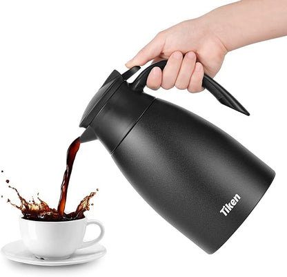 Tiken 51 Oz Thermal Coffee Carafe, Stainless Steel Insulated Vacuum Coffee - Image 7