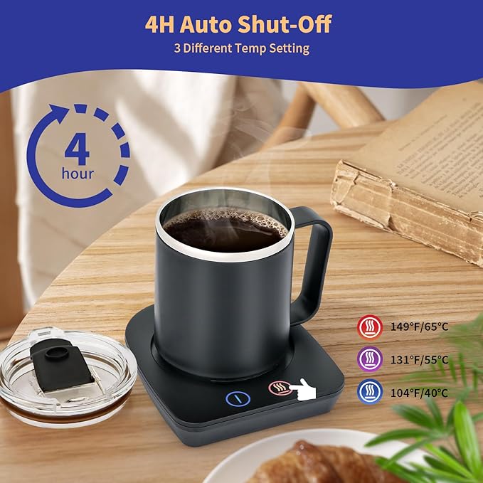 VOBAGA Coffee Mug Warmer with 15oz Mug Set, Electric Coffee Cup Warmer with - Image 3