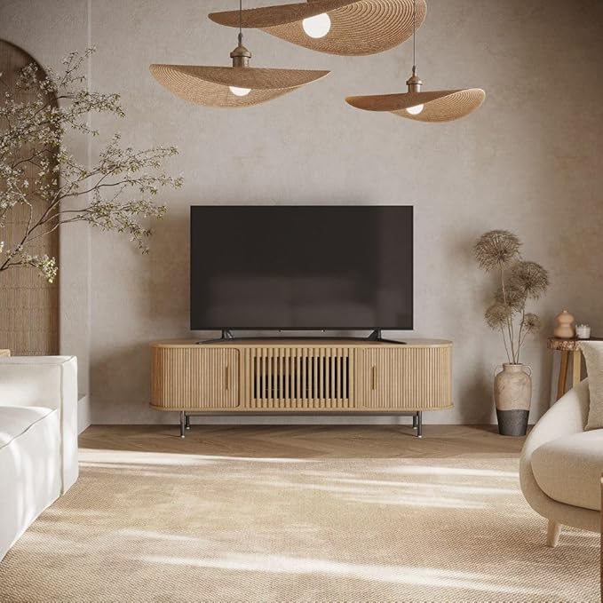 POVISON Fully-Assembled Mid Century Modern TV Stand - Image 3