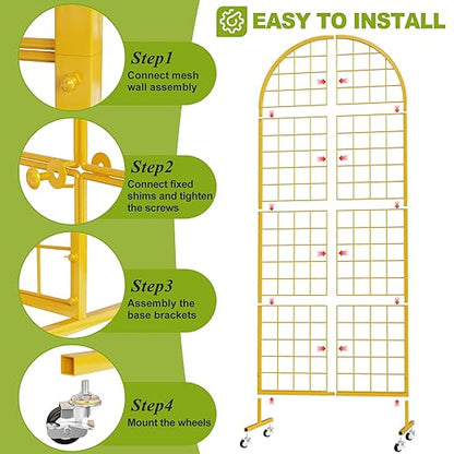 VGMiu Grid Wall Panel 1PCS Display Stand 2' x 5.2' FT Gold Grid Wall Panels - Image 3