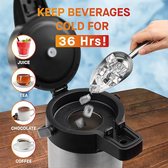 Airpot Coffee Dispenser with Pump - 140 oz Insulated Stainless Steel Coffee - Image 5