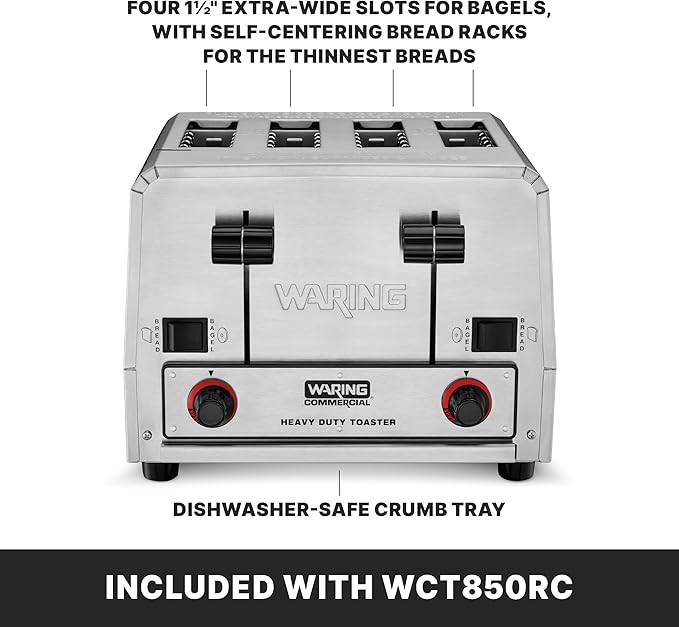 Waring Commercial WCT850RC 4-Slice Heavy Duty Commercial Pop-Up Bread/Bagel - Image 5