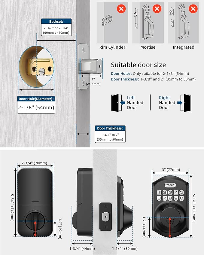TEEHO TE001 Keyless Entry Door Lock - Image 6
