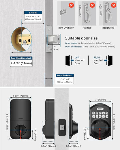 TEEHO TE001 Keyless Entry Door Lock - Image 6